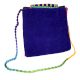 Jaipuri Handmade Velvet Embroidered Sling Bag - Royal Blue Ethnic Crossbody Bag with Mirror Work & Tassels